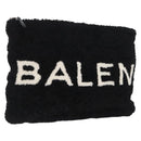BALENCIAGA Clutch Bag knitted Fabrics Black Silver Auth mr2097-1