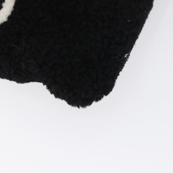 BALENCIAGA Clutch Bag knitted Fabrics Black Silver Auth mr2097