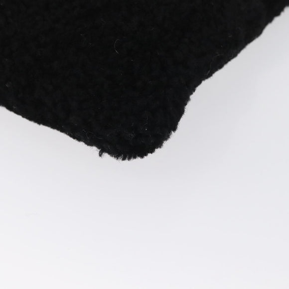 BALENCIAGA Clutch Bag knitted Fabrics Black Silver Auth mr2097