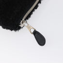 BALENCIAGA Clutch Bag knitted Fabrics Black Silver Auth mr2097-8