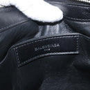 BALENCIAGA Clutch Bag knitted Fabrics Black Silver Auth mr2097-9