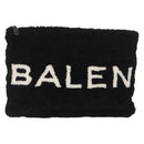 BALENCIAGA Clutch Bag knitted Fabrics Black Silver Auth mr2097-13