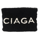 BALENCIAGA Clutch Bag knitted Fabrics Black Silver Auth mr2097-2
