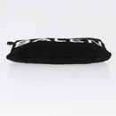 BALENCIAGA Clutch Bag knitted Fabrics Black Silver Auth mr2097-6