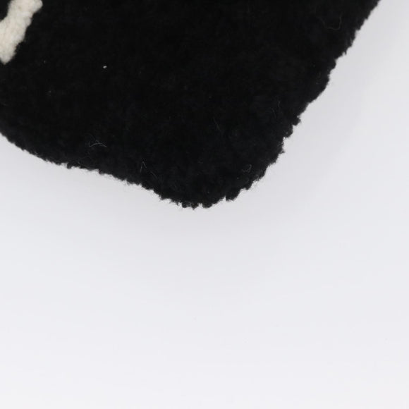 BALENCIAGA Clutch Bag knitted Fabrics Black Silver Auth mr2097