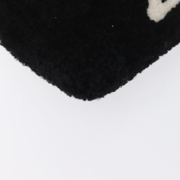 BALENCIAGA Clutch Bag knitted Fabrics Black Silver Auth mr2097