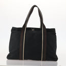 HERMES Fourre Tout Hand Bag Canvas 6 Set Black Gray Auth mr2099-13