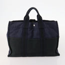 HERMES Fourre Tout Hand Bag Canvas 6 Set Black Gray Auth mr2099-9