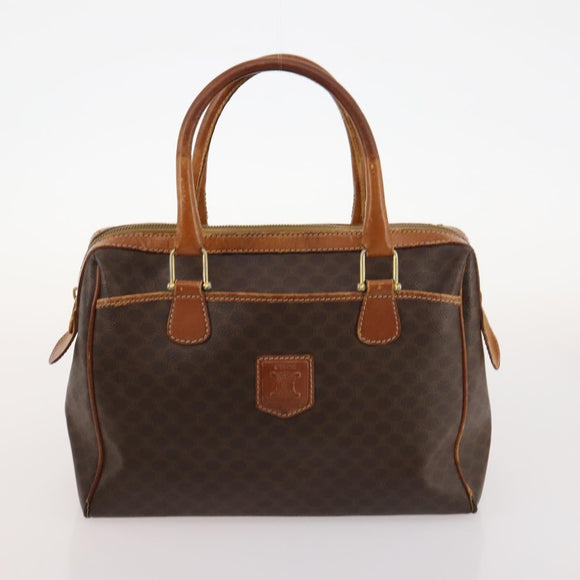 CELINE Macadam Canvas Hand Bag PVC Leather 4 Set Brown Auth mr2100