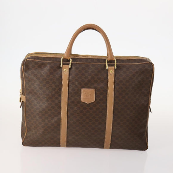 CELINE Macadam Canvas Hand Bag PVC Leather 4 Set Brown Auth mr2100