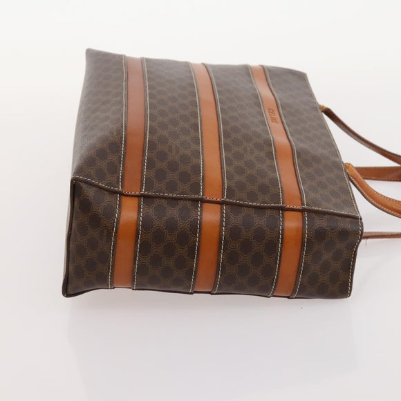 CELINE Macadam Canvas Hand Bag PVC Leather 4 Set Brown Auth mr2100