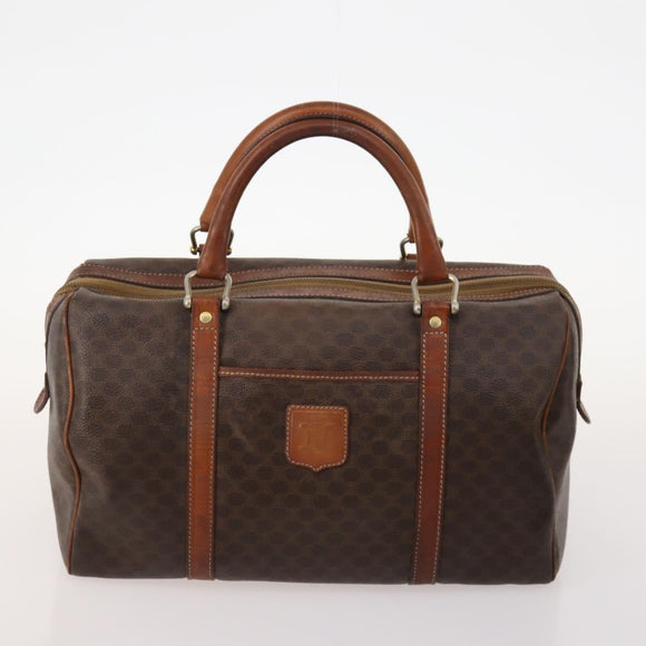 CELINE Macadam Canvas Hand Bag PVC Leather 4 Set Brown Auth mr2100