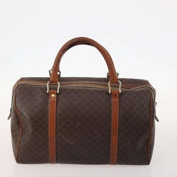 CELINE Macadam Canvas Hand Bag PVC Leather 4 Set Brown Auth mr2100