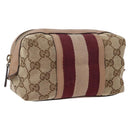 GUCCI GG Canvas Sherry Line Pouch Beige Gold 256636 Auth mr2104-1