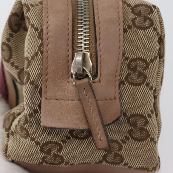 GUCCI GG Canvas Sherry Line Pouch Beige Gold 256636 Auth mr2104
