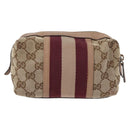 GUCCI GG Canvas Sherry Line Pouch Beige Gold 256636 Auth mr2104-2