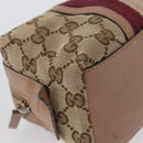 GUCCI GG Canvas Sherry Line Pouch Beige Gold 256636 Auth mr2104-7