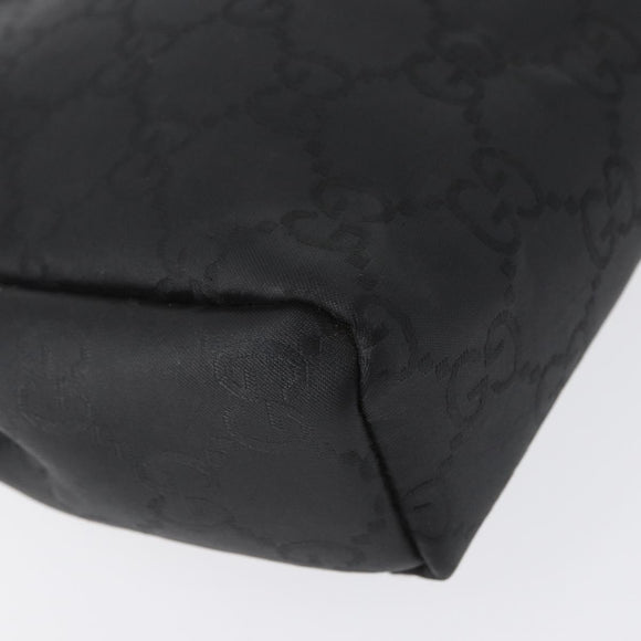 GUCCI GG Canvas Clutch Bag Nylon Black Silver 014 1126 Auth mr2106