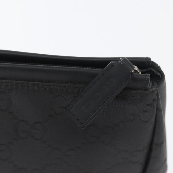 GUCCI GG Canvas Clutch Bag Nylon Black Silver 014 1126 Auth mr2106