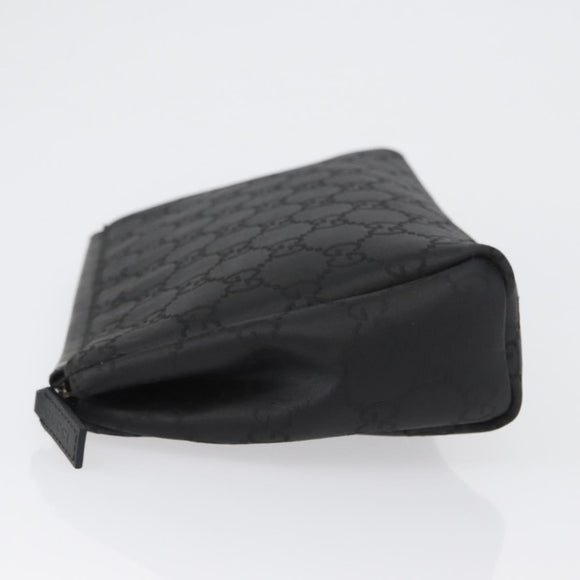 GUCCI GG Canvas Clutch Bag Nylon Black Silver 014 1126 Auth mr2106