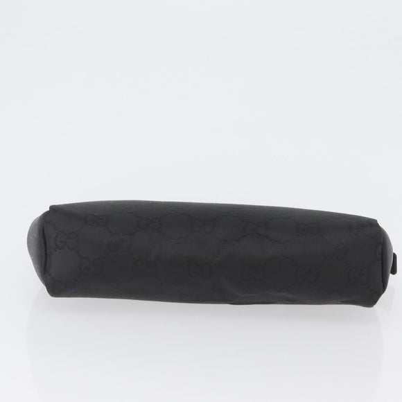 GUCCI GG Canvas Clutch Bag Nylon Black Silver 014 1126 Auth mr2106