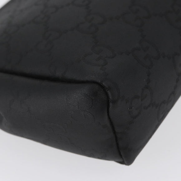 GUCCI GG Canvas Clutch Bag Nylon Black Silver 014 1126 Auth mr2106