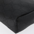 GUCCI GG Canvas Clutch Bag Nylon Black Silver 014 1126 Auth mr2106-9