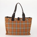 BURBERRY Nova Check Blue Label Bag Leather Nylon 5 Set Blue Brown Auth mr2107-13