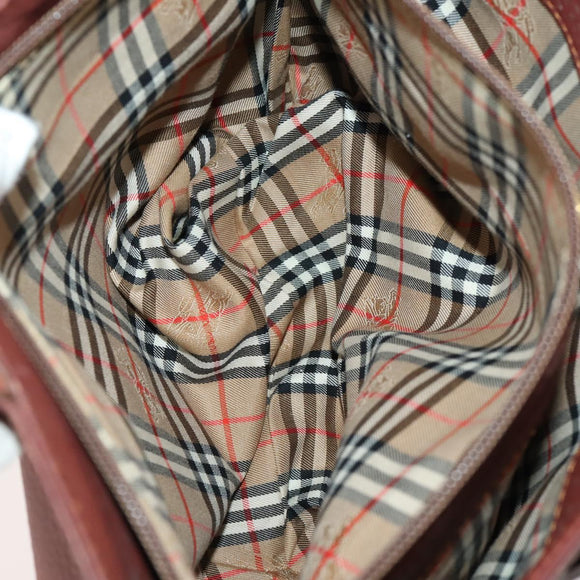 BURBERRY Nova Check Blue Label Bag Leather Nylon 5 Set Blue Brown Auth mr2107