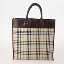 BURBERRY Nova Check Blue Label Bag Leather Nylon 5 Set Blue Brown Auth mr2107-3