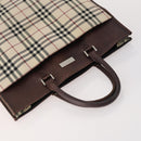 BURBERRY Nova Check Blue Label Bag Leather Nylon 5 Set Blue Brown Auth mr2107-4