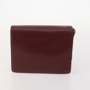 CARTIER Must Line Clutch Bag Leather 5 Set Bordeaux Gold Auth mr2109-14
