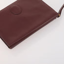 CARTIER Must Line Clutch Bag Leather 5 Set Bordeaux Gold Auth mr2109-15
