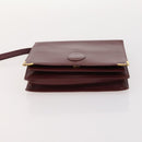 CARTIER Must Line Clutch Bag Leather 5 Set Bordeaux Gold Auth mr2109-17