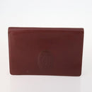 CARTIER Must Line Clutch Bag Leather 5 Set Bordeaux Gold Auth mr2109-2