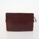CARTIER Must Line Clutch Bag Leather 5 Set Bordeaux Gold Auth mr2109-20