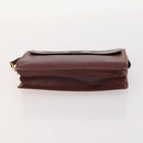 CARTIER Must Line Clutch Bag Leather 5 Set Bordeaux Gold Auth mr2109-22