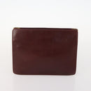 CARTIER Must Line Clutch Bag Leather 5 Set Bordeaux Gold Auth mr2109-25