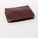CARTIER Must Line Clutch Bag Leather 5 Set Bordeaux Gold Auth mr2109-26
