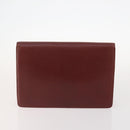 CARTIER Must Line Clutch Bag Leather 5 Set Bordeaux Gold Auth mr2109-3