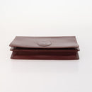 CARTIER Must Line Clutch Bag Leather 5 Set Bordeaux Gold Auth mr2109-5