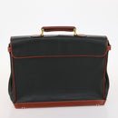 BALLY Hand Bag Leather 3 Set Black Pink Auth mr2113-10