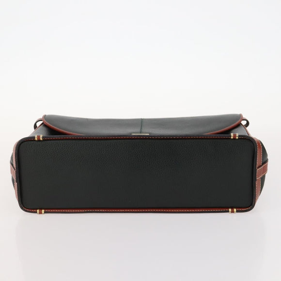 BALLY Hand Bag Leather 3 Set Black Pink Auth mr2113