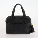 BALLY Hand Bag Leather 3 Set Black Pink Auth mr2113-17