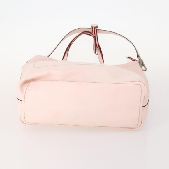 BALLY Hand Bag Leather 3 Set Black Pink Auth mr2113