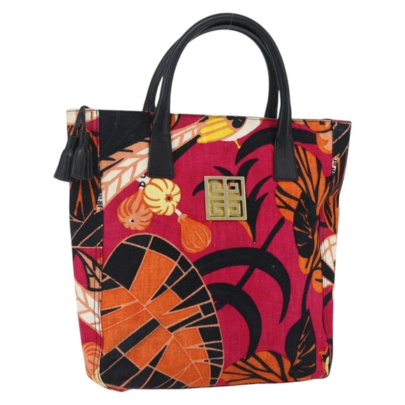 GIVENCHY Tote Bag Canvas Multicolor Gold Auth mr2117