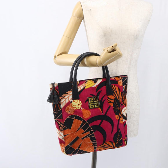 GIVENCHY Tote Bag Canvas Multicolor Gold Auth mr2117