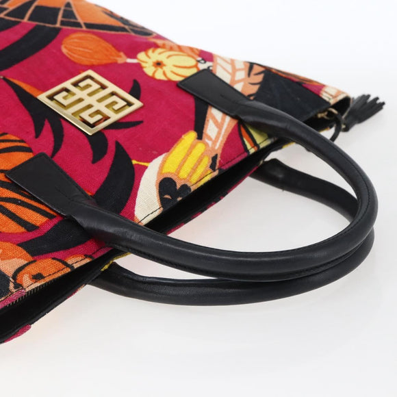 GIVENCHY Tote Bag Canvas Multicolor Gold Auth mr2117