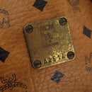 MCM Vicetos Logogram Boston Bag PVC Leather Brown Gold Auth mr2119-12