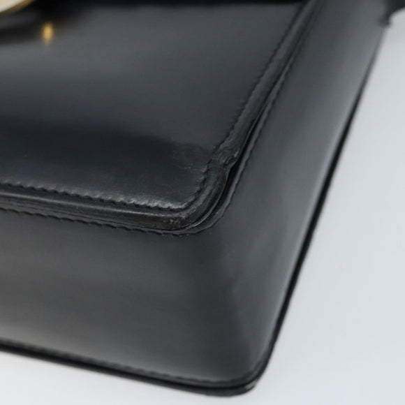 CELINE Shoulder Bag Leather Black Gold Auth mr2124A